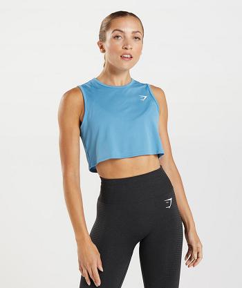 Dámské Tílko Gymshark Tréninková Crop Blankyt | CZ 3250MQZ